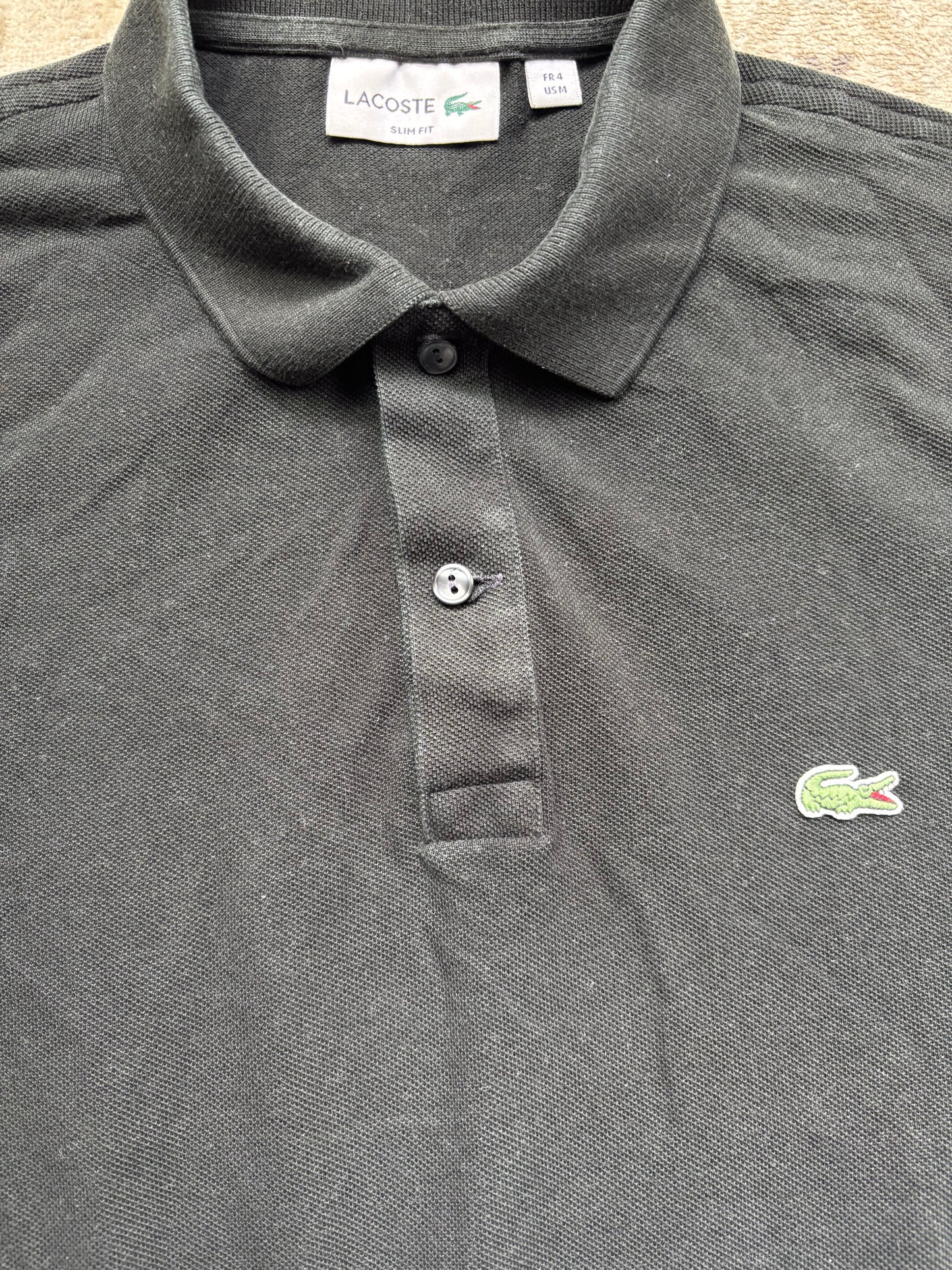 LACOSTE POLO SHIRT BLACK (M)