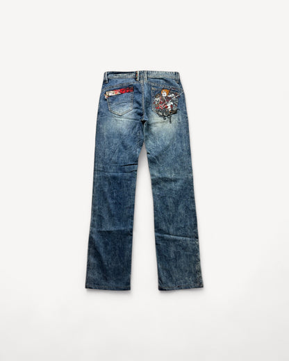 JAPANESE EMBROIDERED DENIM W28 L30 #JAP1