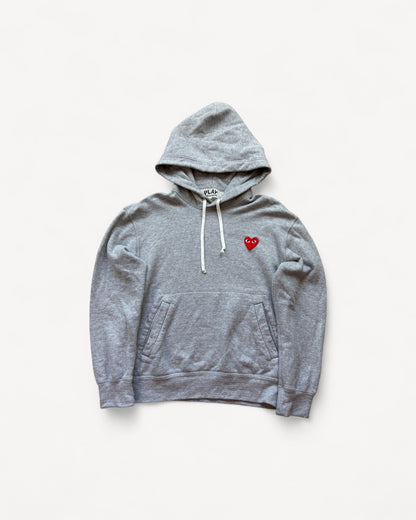 CDG PLAY GREY HOODIE (S)