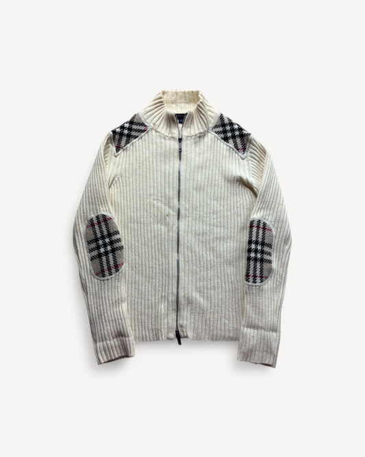 BURBERRY MERINO ZIP UP KNIT (S)