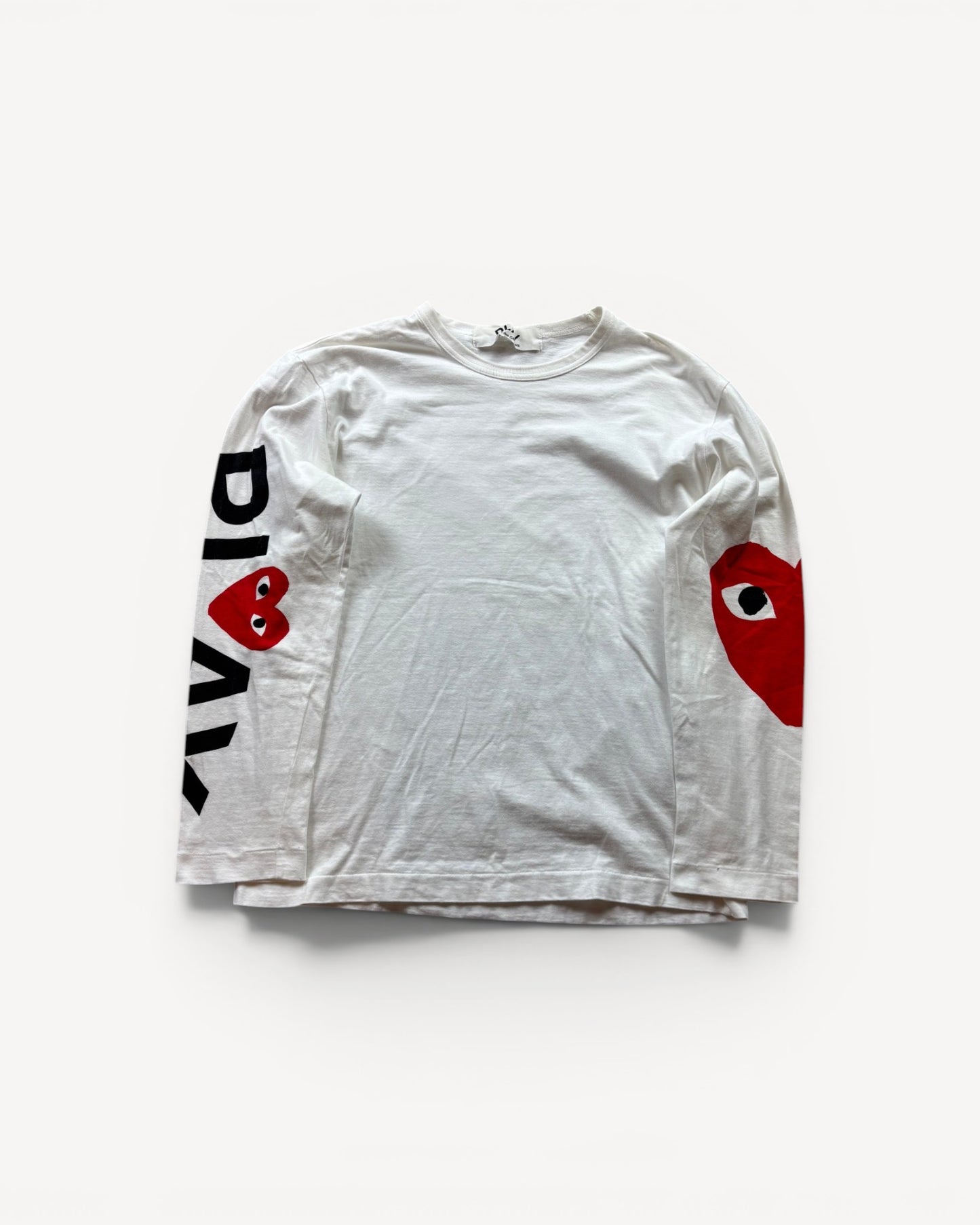 CDG PLAY WHITE LONGSLEEVE (L)