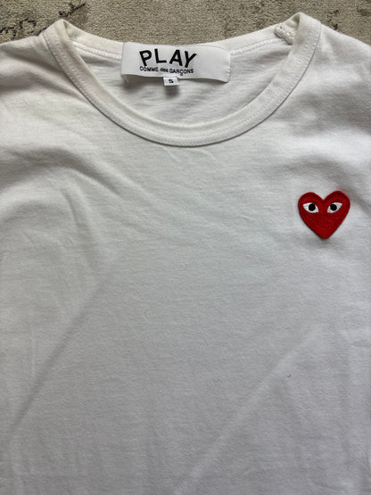 CDG PLAY WHITE LONGSLEEVE (S)