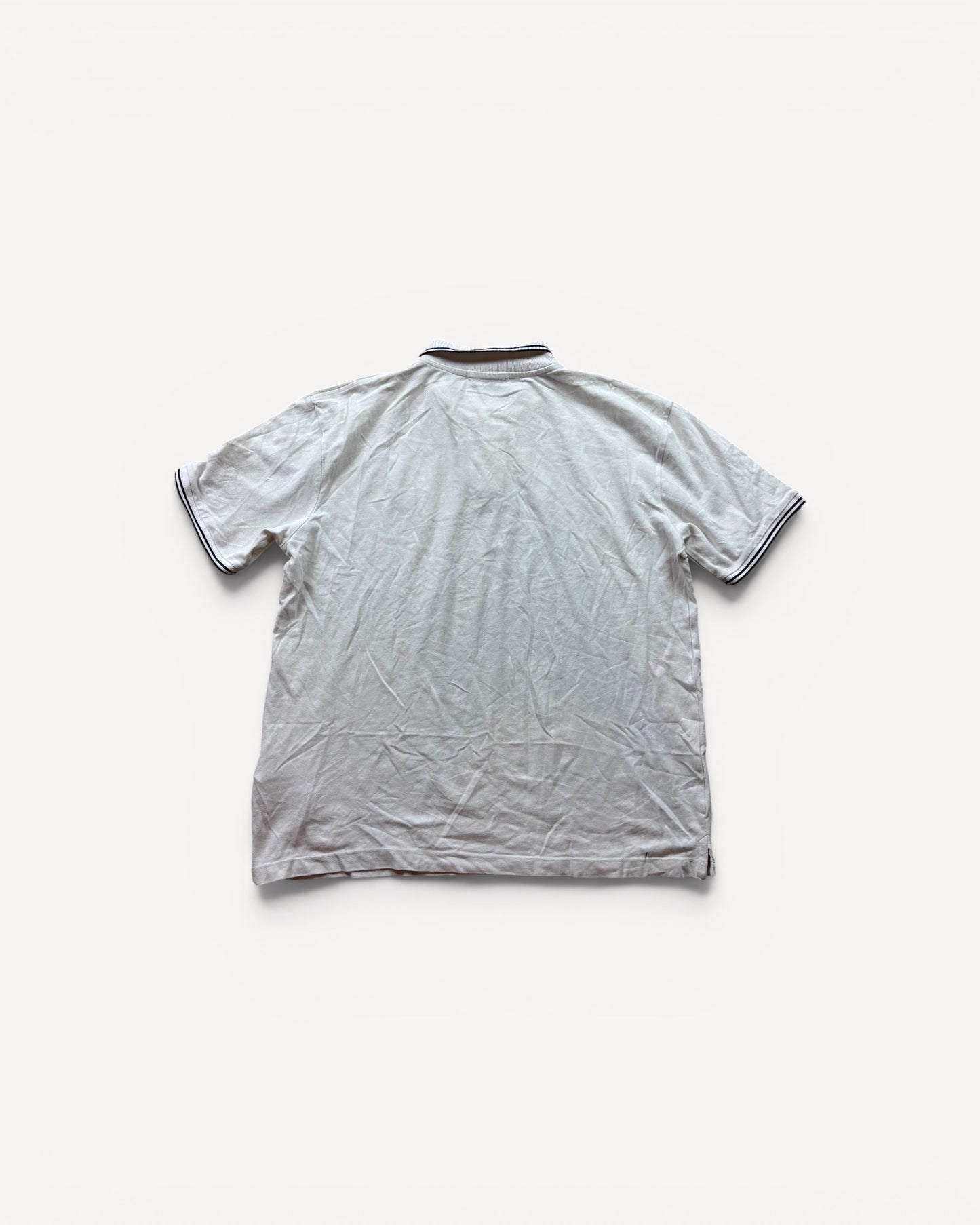 STONE ISLAND WHITE POLO SHIRT (XL)