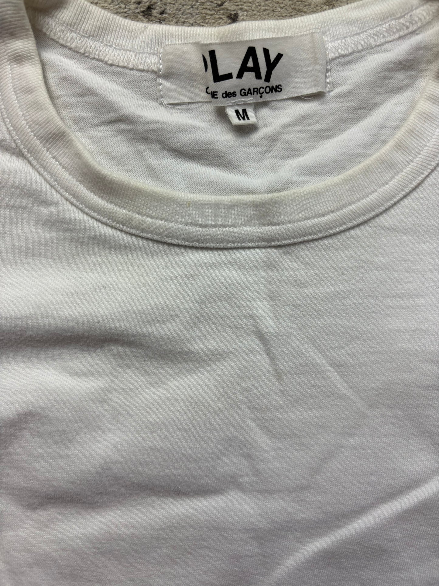 CDG PLAY WHITE LONGSLEEVE (S)