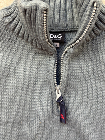 DOLCE & GABBANA HALF ZIP UP KNIT (L)
