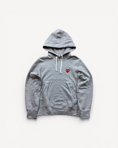 CDG PLAY GREY HOODIE (S)