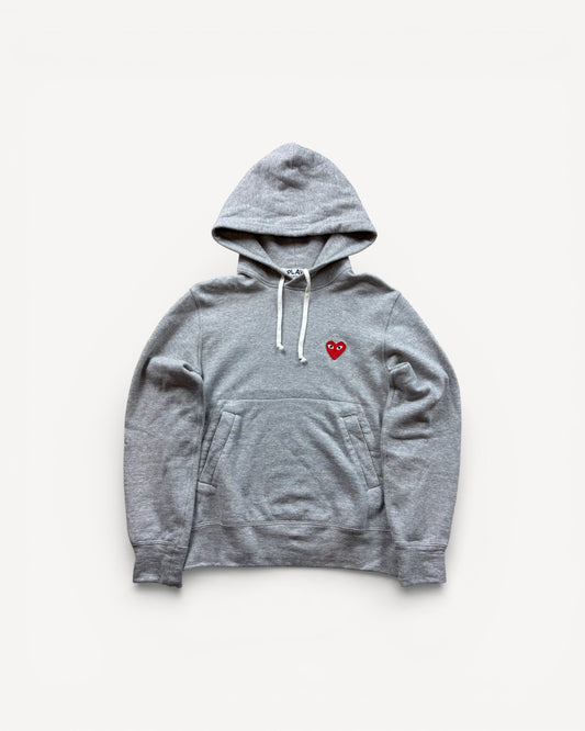 CDG PLAY GREY HOODIE (S)