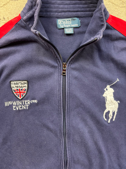 RALPH LAUREN NAVY ZIP UP VEST (XL)