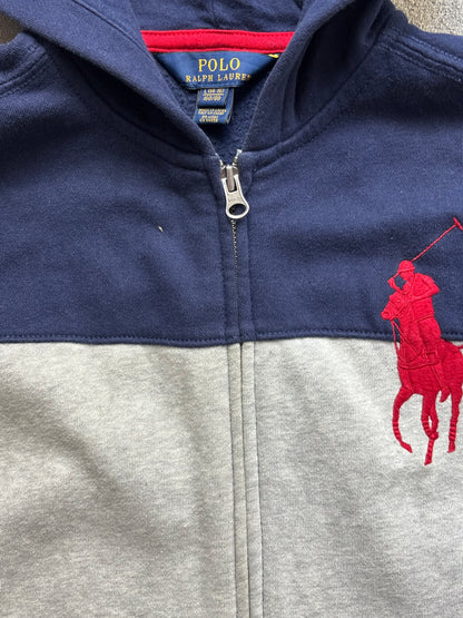 RALPH LAUREN GREY ZIP UP HOODIE (S)