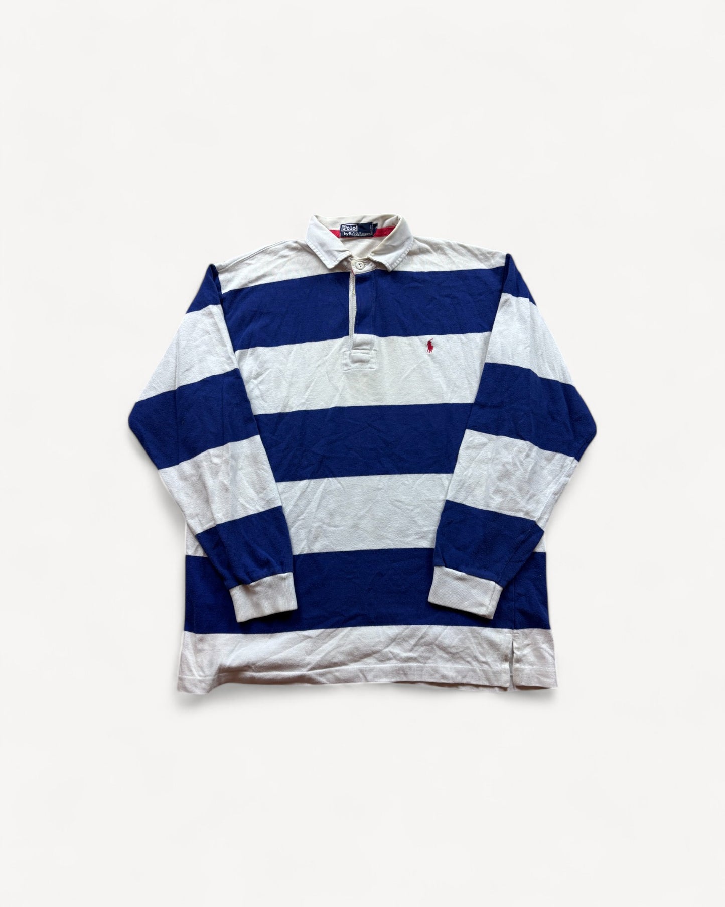 RALPH LAUREN LONGSL. POLO SHIRT STRIPED (L)