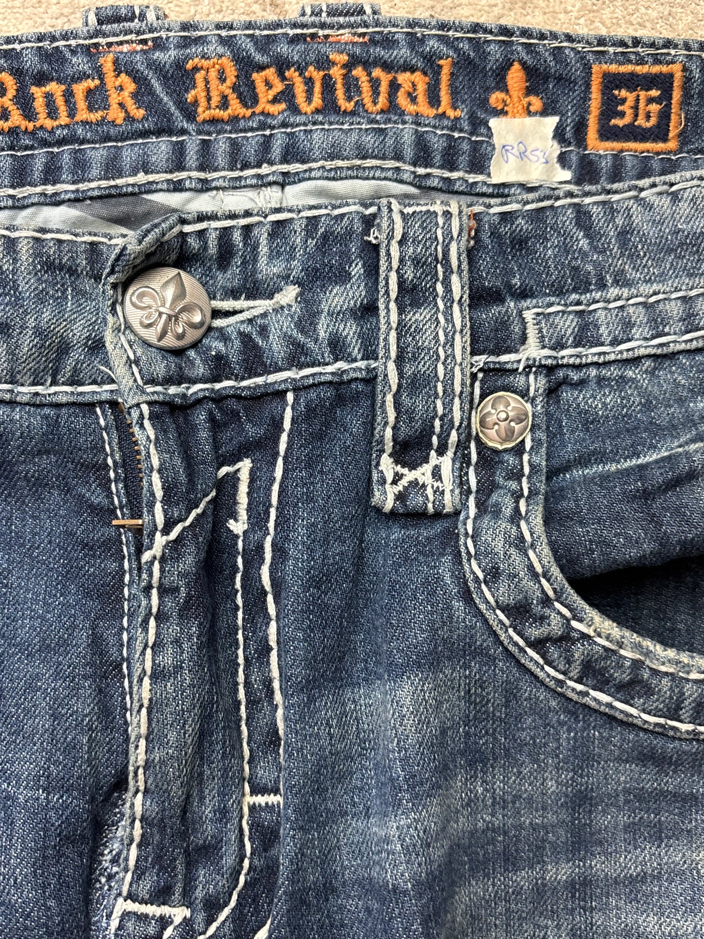 ROCK REVIVAL JEANS W36 L34 #RR53