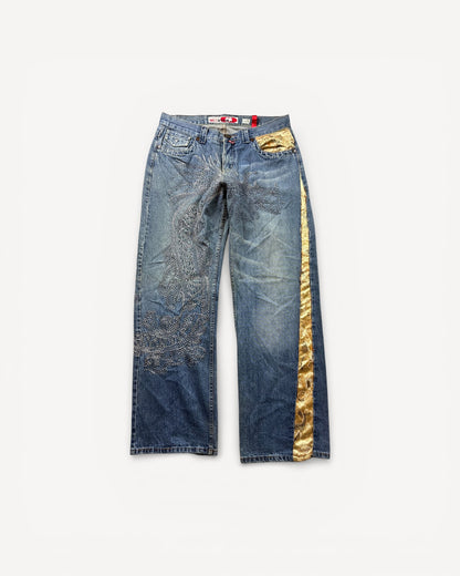 JAPANESE EMBROIDERED DENIM W38 L34 #JAP19