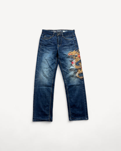 JAPANESE EMBROIDERED DENIM W28 L32 #JAP2