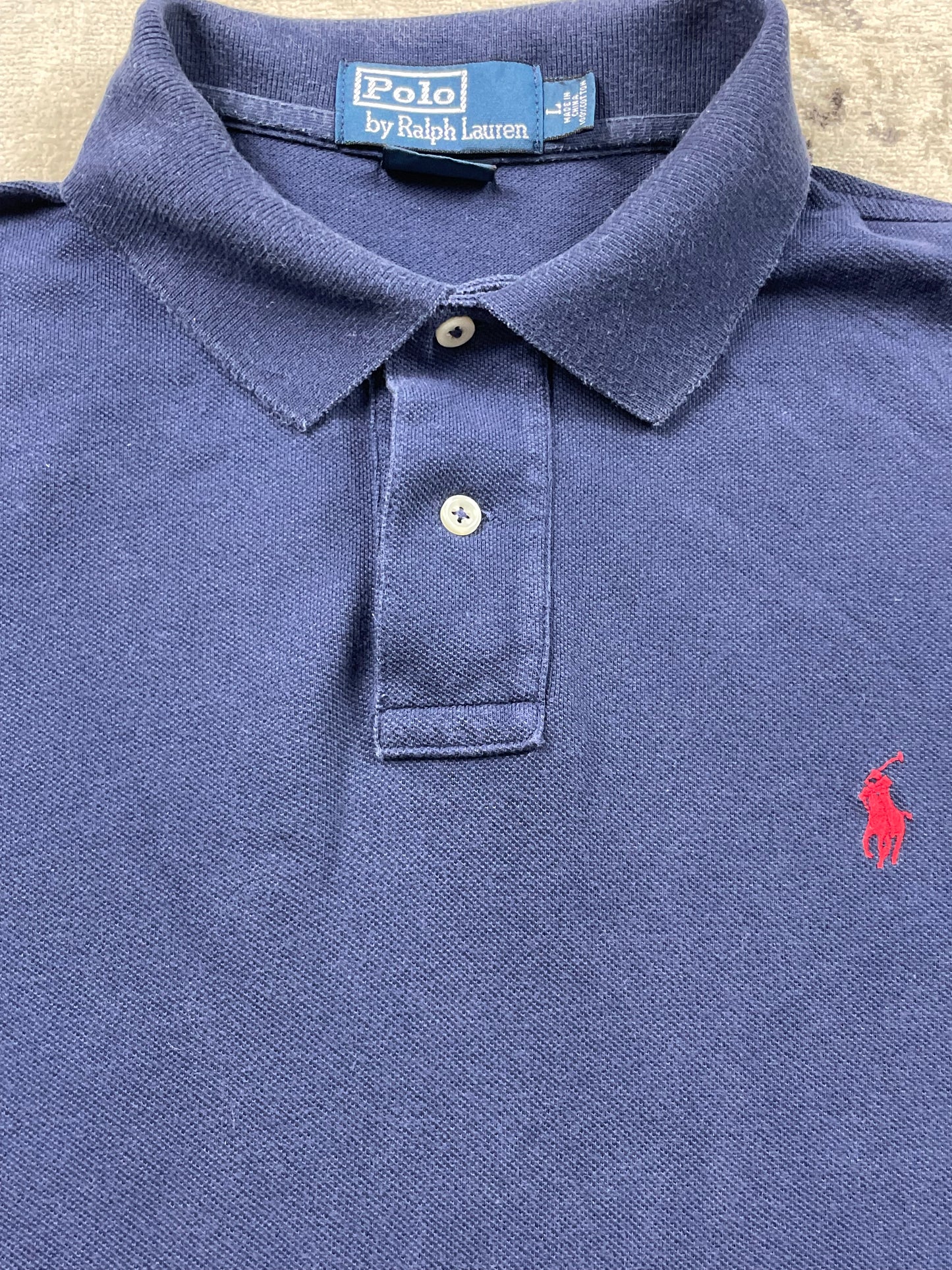 RALPH LAUREN POLO SHIRT NAVY (L)