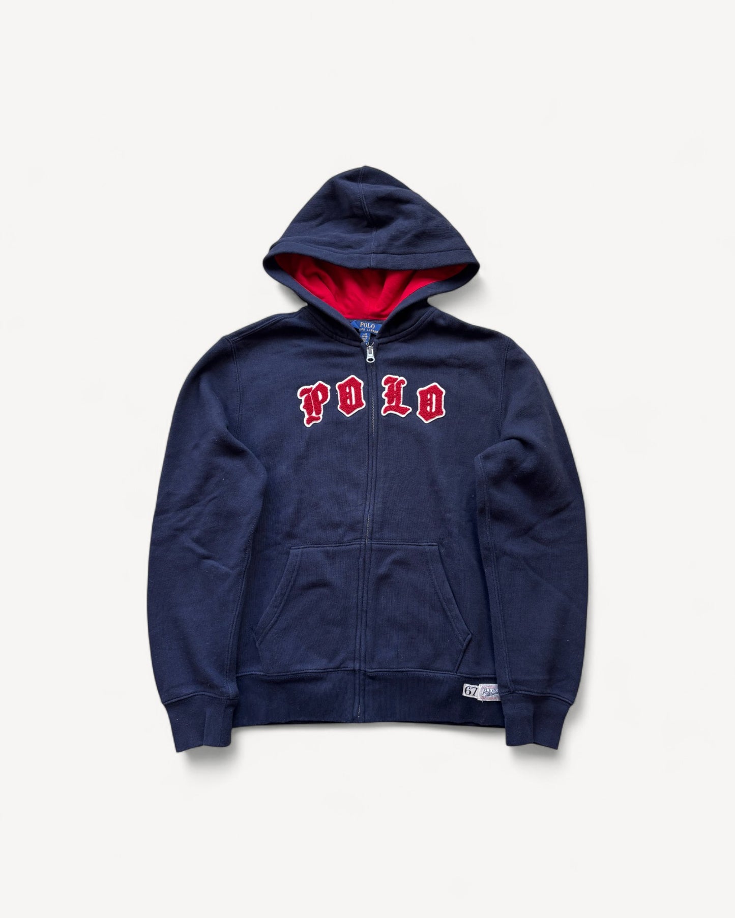 RALPH LAUREN NAVY ZIP UP HOODIE (S)
