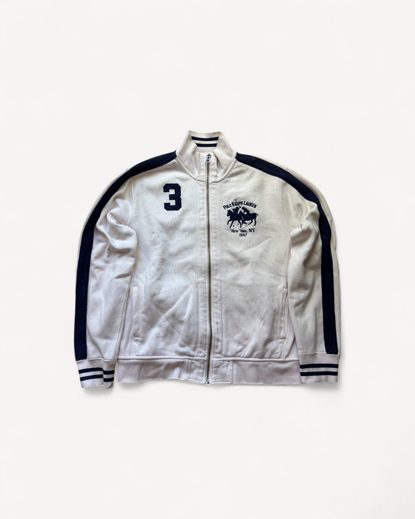 RALPH LAUREN WHITE ZIP UP HOODIE (L)