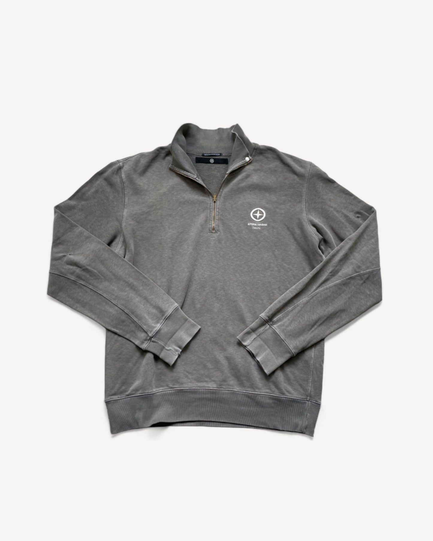 STONE ISLAND GREY QUARTER ZIP UP (L)