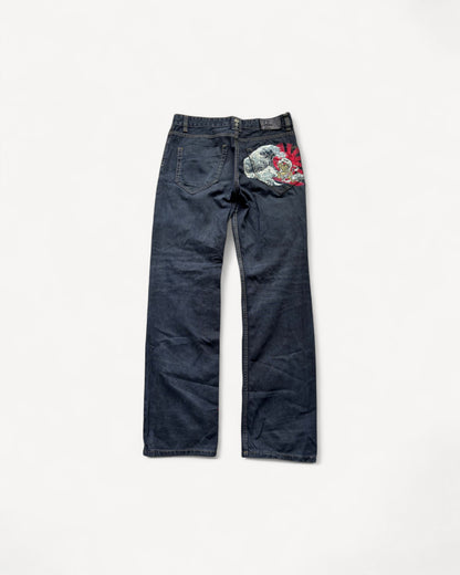 JAPANESE EMBROIDERED DENIM W32 L32 #JAP12