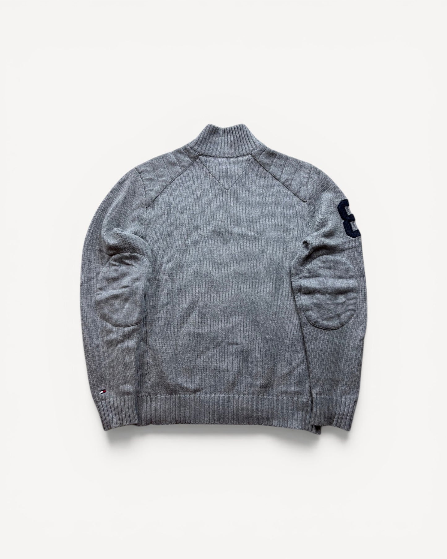 HILFIGER GREY ZIP UP KNIT (S)