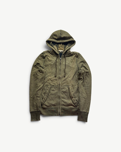 BURBERRY BEIGE/GREEN ZIP UP HOODIE (M)
