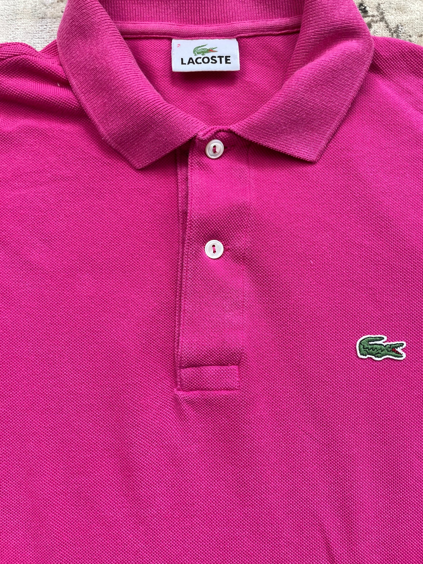 LACOSTE POLO SHIRT DARK PINK (S)