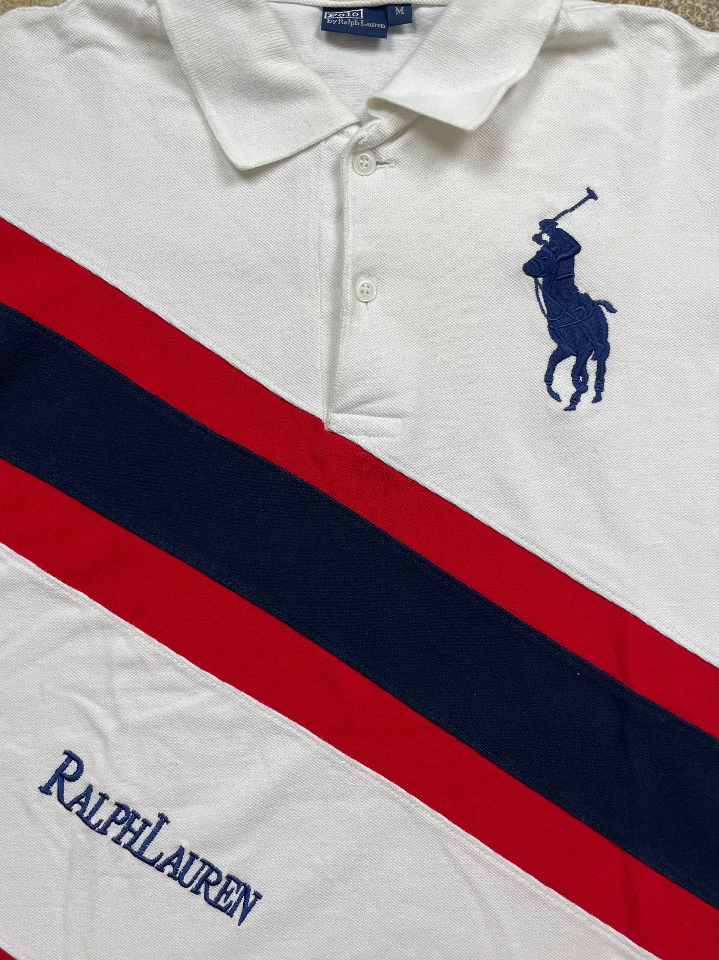 RALPH LAUREN STRIPED POLO SHIRT (M)