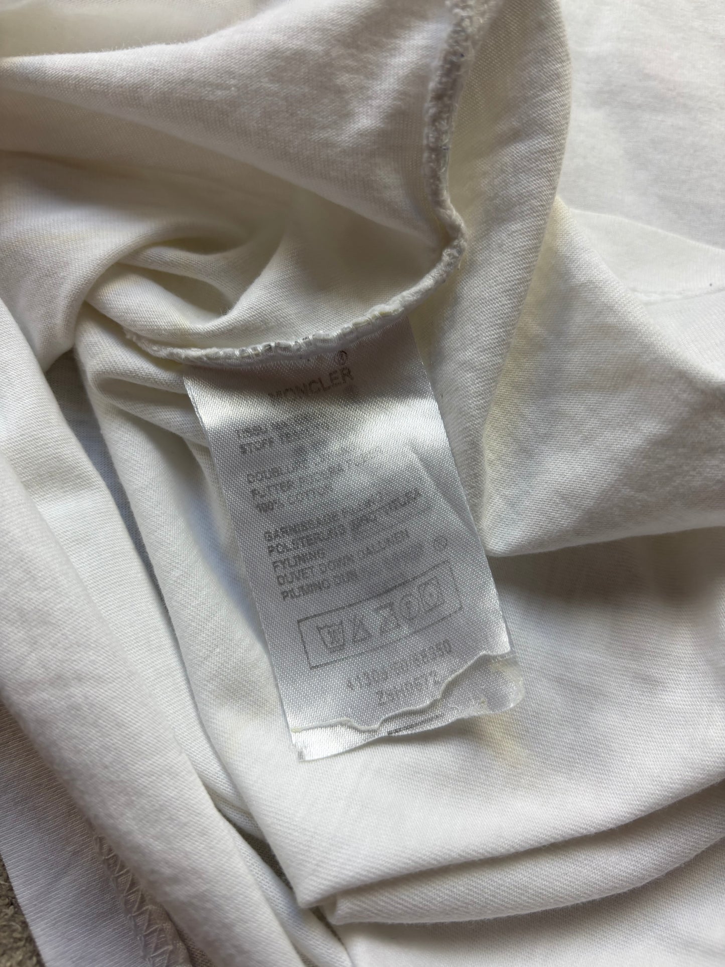MONCLER WHITE POLO SHIRT (S)
