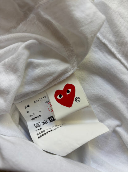 CDG PLAY WHITE LONGSLEEVE (S)