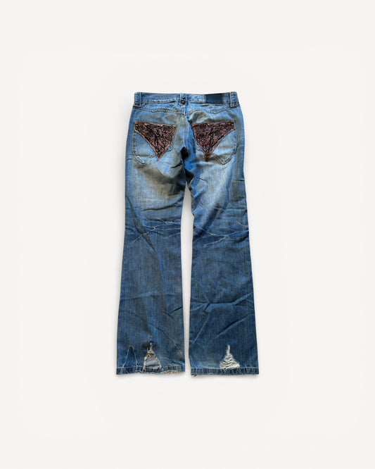 JAPANESE EMBROIDERED DENIM W32 L32 #JAP7