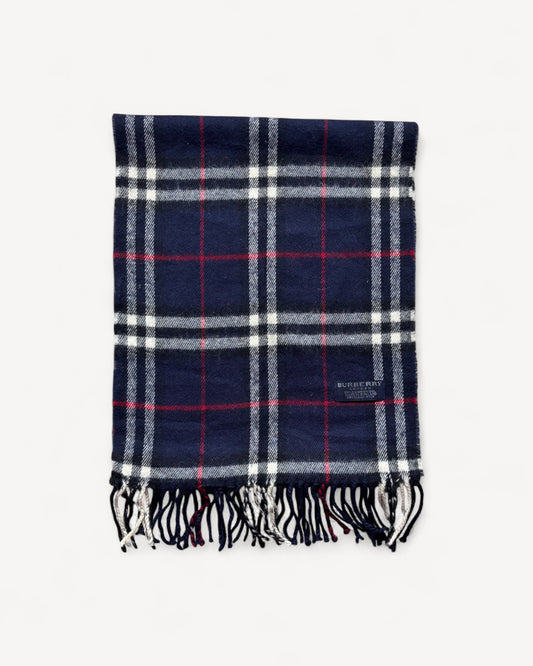 BURBERRY NOVACHECK SCARF NAVY