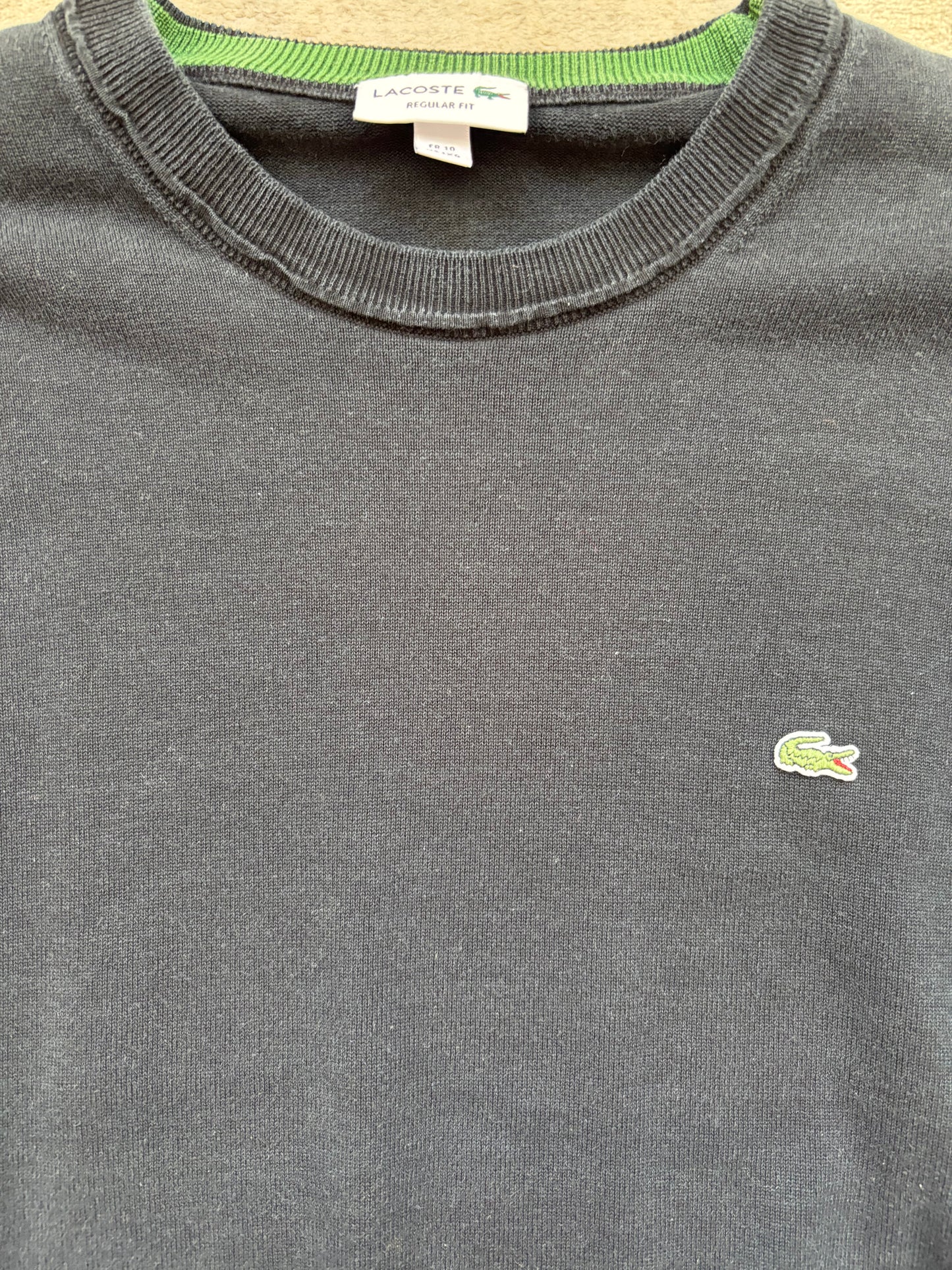 LACOSTE BLACK SWEATER (XL)