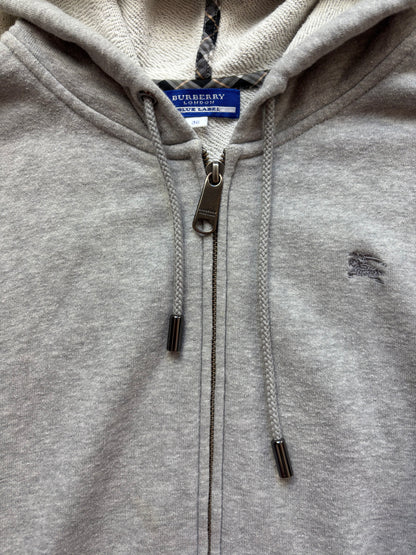 BURBERRY GREY ZIP UP HOODIE (S)