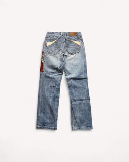 JAPANESE EMBROIDERED DENIM W27 L30 #JAP2
