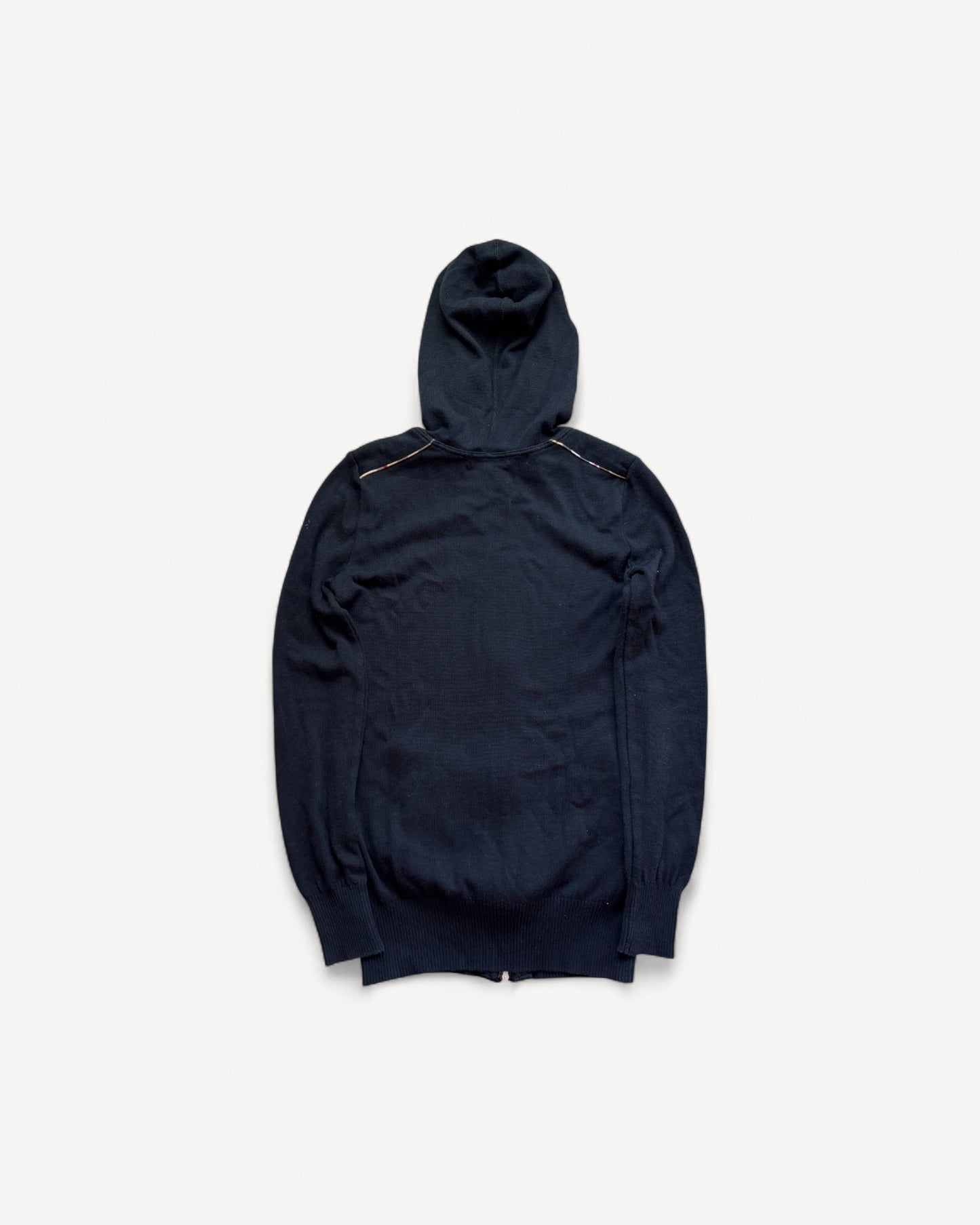 BURBERRY KNITTED ZIP UP HOODIE (S)