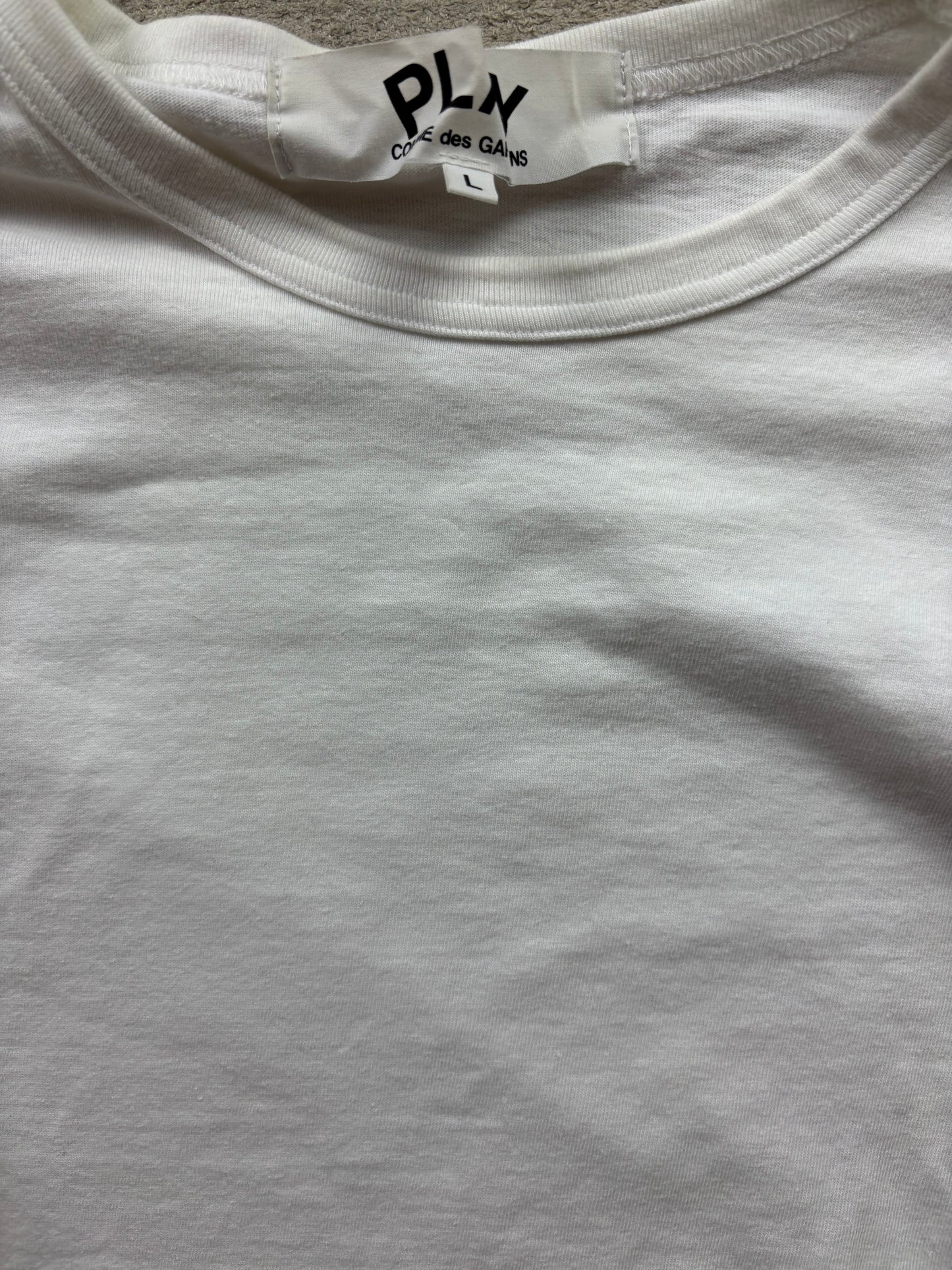 CDG PLAY WHITE LONGSLEEVE (L)