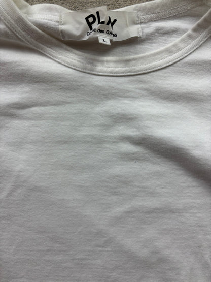 CDG PLAY WHITE LONGSLEEVE (L)