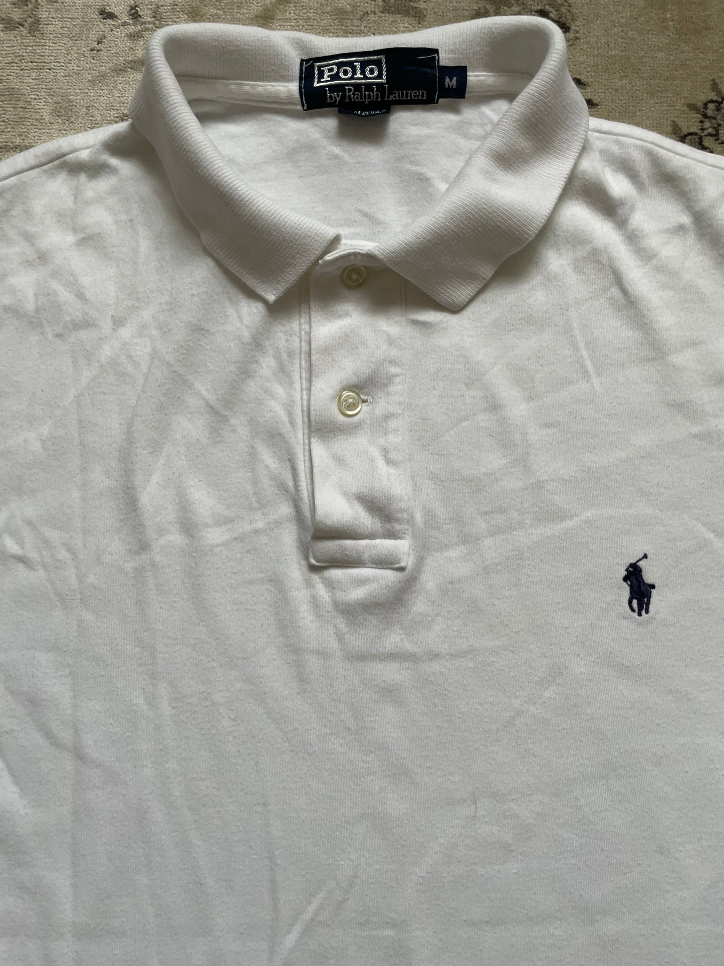 RALPH LAUREN POLO SHIRT WHITE (M)