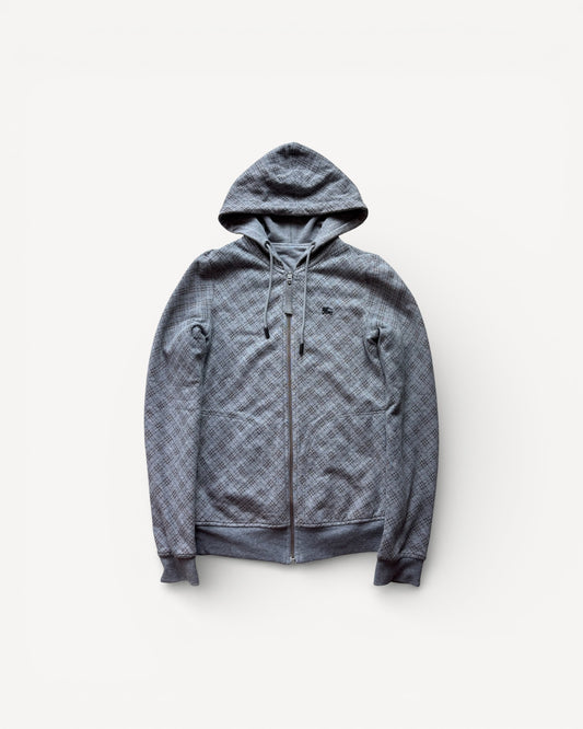 BURBERRY GREY REVERSIBLE ZIP UP HOODIE (S)