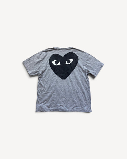 CDG PLAY GREY T-SHIRT (L)