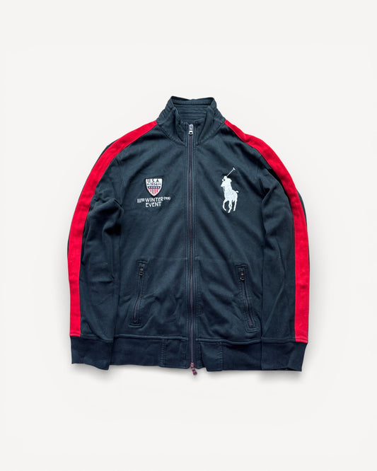 RALPH LAUREN BLACK ZIP UP HOODIE (M)