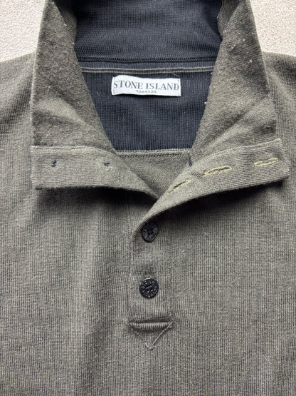 STONE ISLAND GREEN HALF ZIP UP KNIT (L)