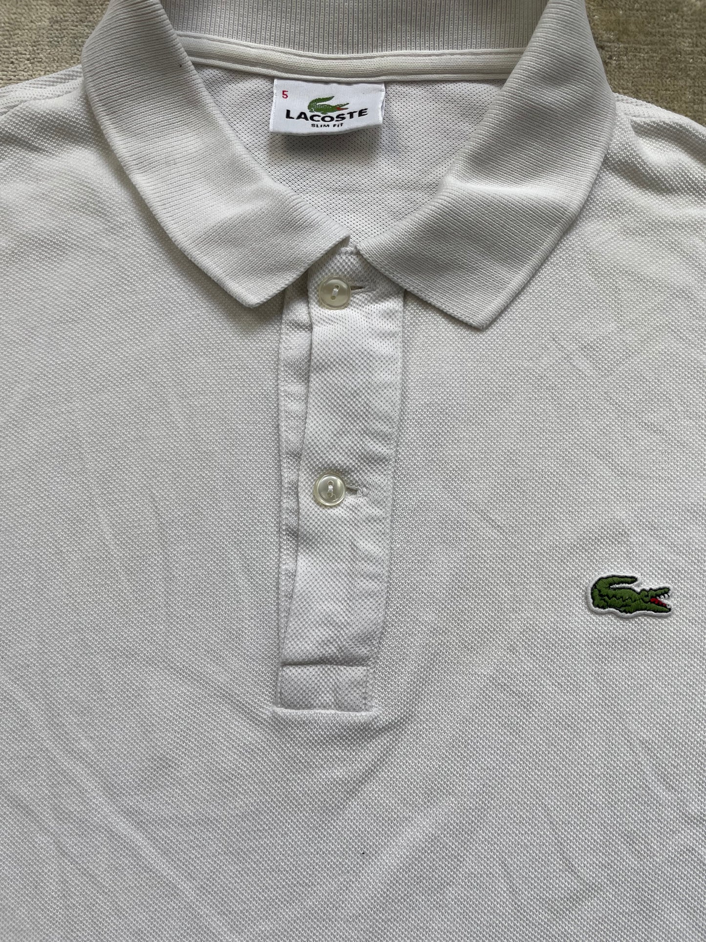 LACOSTE POLO SHIRT WHITE (L)