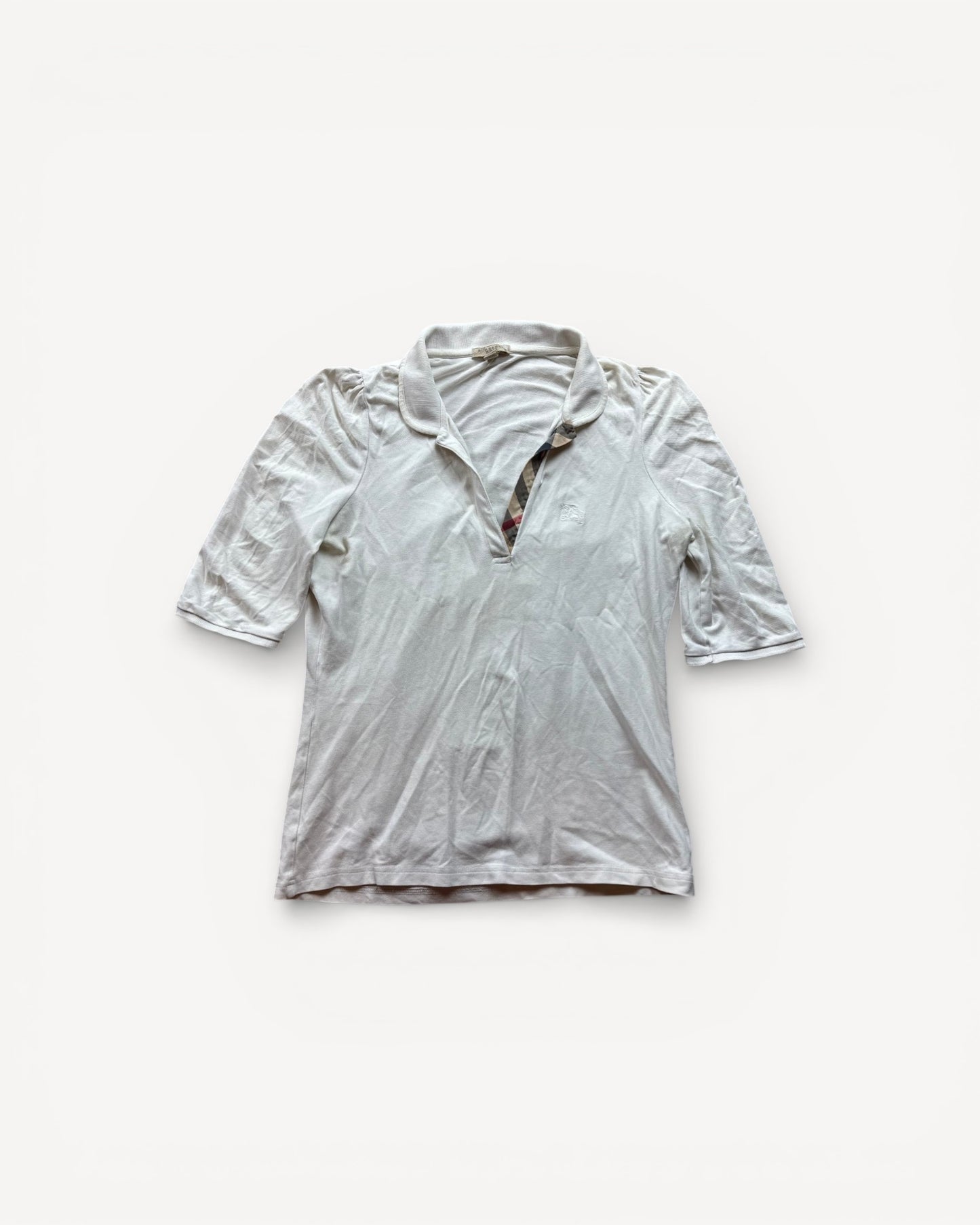 BURBERRY WHITE POLO SHIRT (M)
