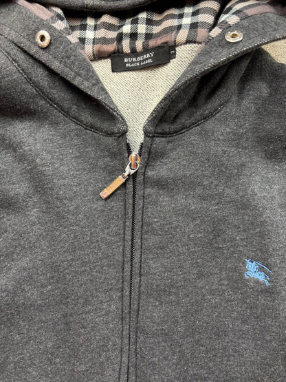 BURBERRY DARK GREY ZIP UP HOODIE (S)