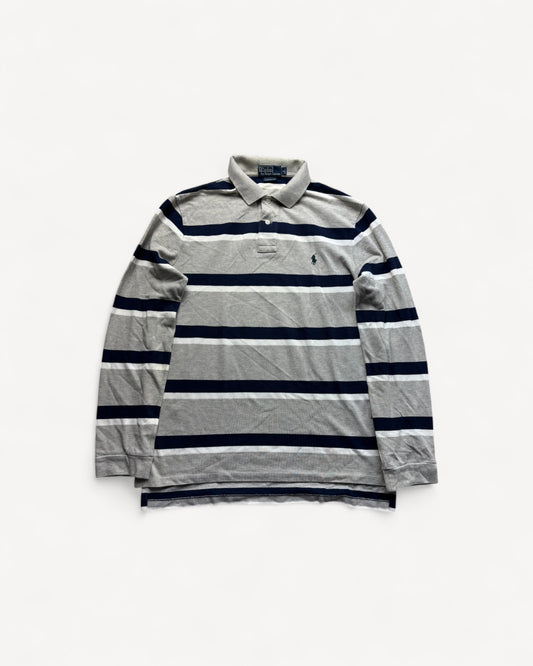 RALPH LAUREN LONGSL. POLO SHIRT STRIPED (L)