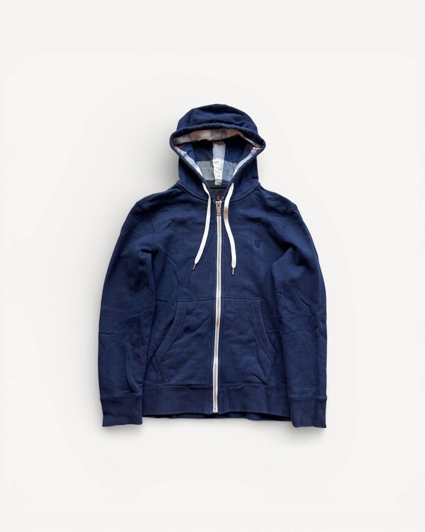 BURBERRY CRESTBRIDGE NAVY ZIP UP HOODIE (S)