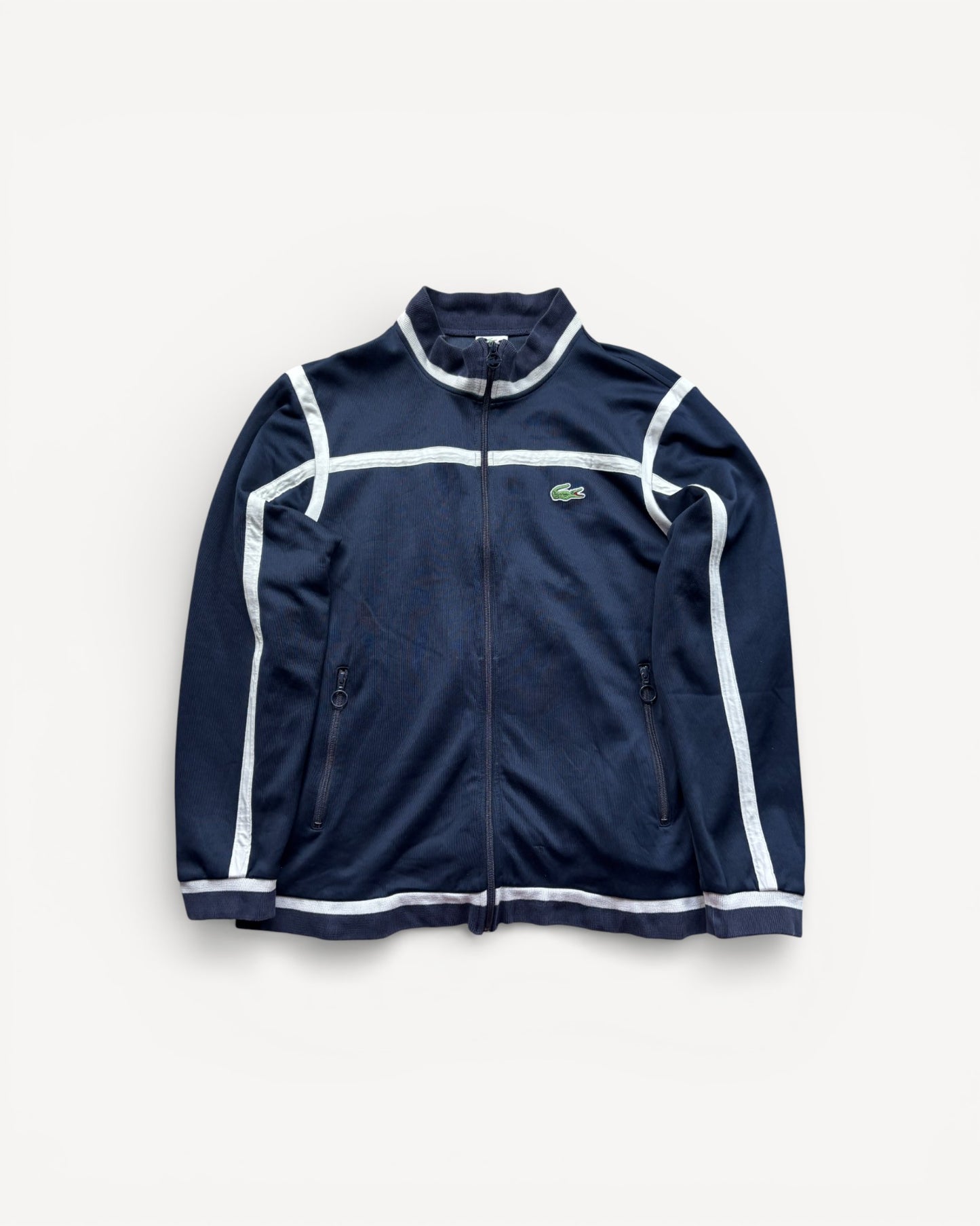 LACOSTE NAVY ZIP UP HOODIE (XL)
