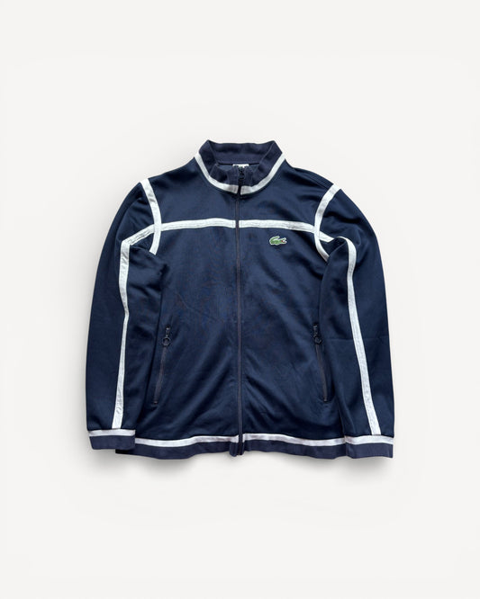 LACOSTE NAVY ZIP UP HOODIE (XL)