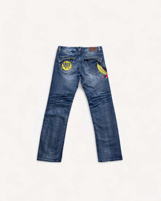 JAPANESE EMBROIDERED DENIM W33 L32 #JAP3.3