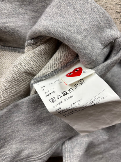 CDG PLAY GREY HOODIE (S)